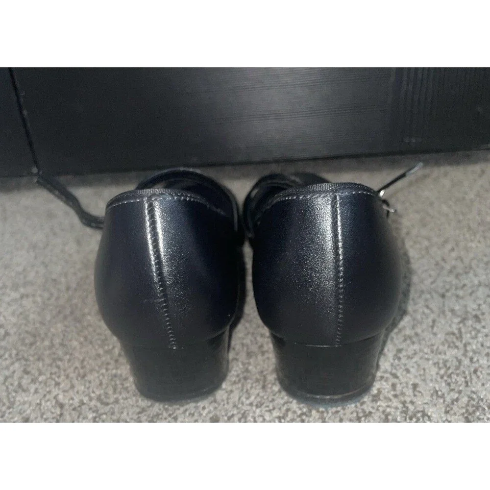 OrganMaster Mary Jane Black Leather Organ Shoes Womens 9 M Low Heel Buckle